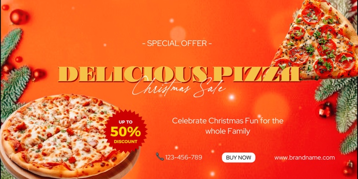 Venda de pizza de natal