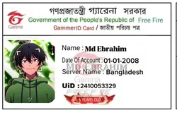 Free Fire NID Card