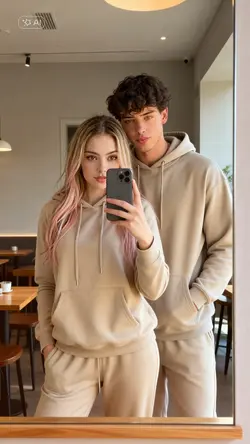 cafe mirror selfie