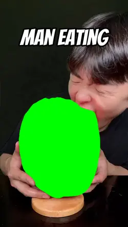 Man eating green