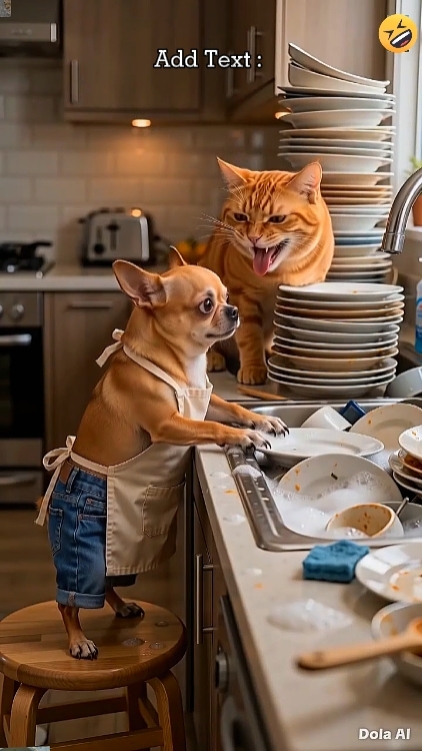 Nakakatawang Cat. Magdagdag ng Teksto
