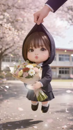 卒業おめでとう🌸フード引っ張り 2