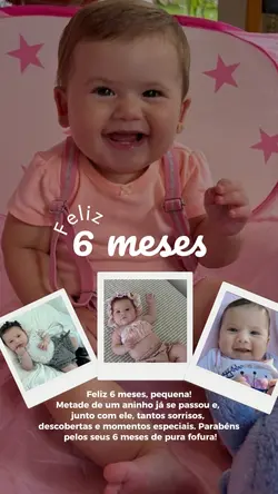 feliz 6 meses filha