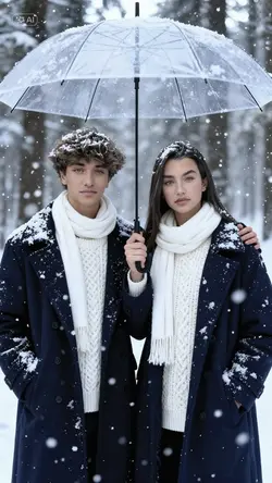 Winter couple cinema