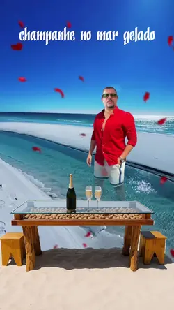 champanhe no mar
