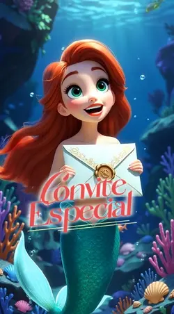 Convite Sereia Ariel