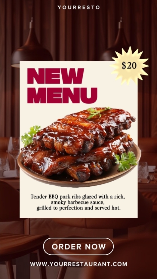 Cardápio de bife
