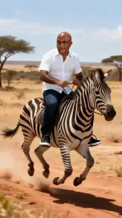 Montado na zebra 