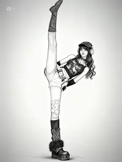 中国軍隊ダンススケッチ風