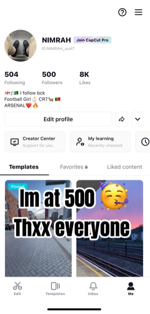 Tysm next goal 1K