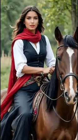 woman riding a horse