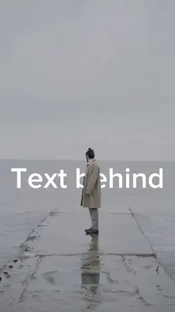 Text behind subject