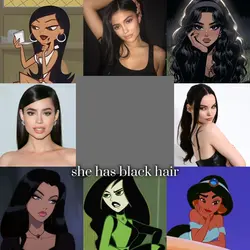 she has black hair