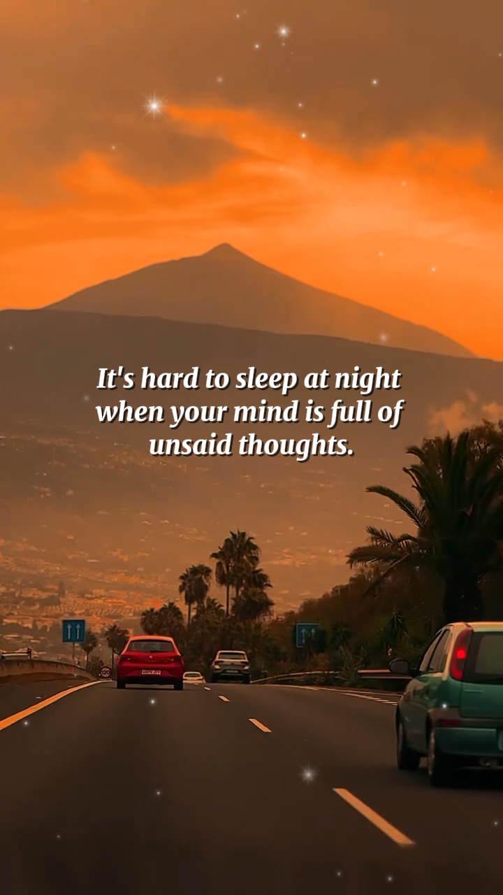 It's hard to sleep