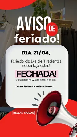 Aviso feriado!