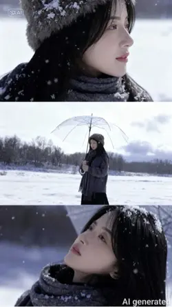 Ghép ảnh AI tuyết