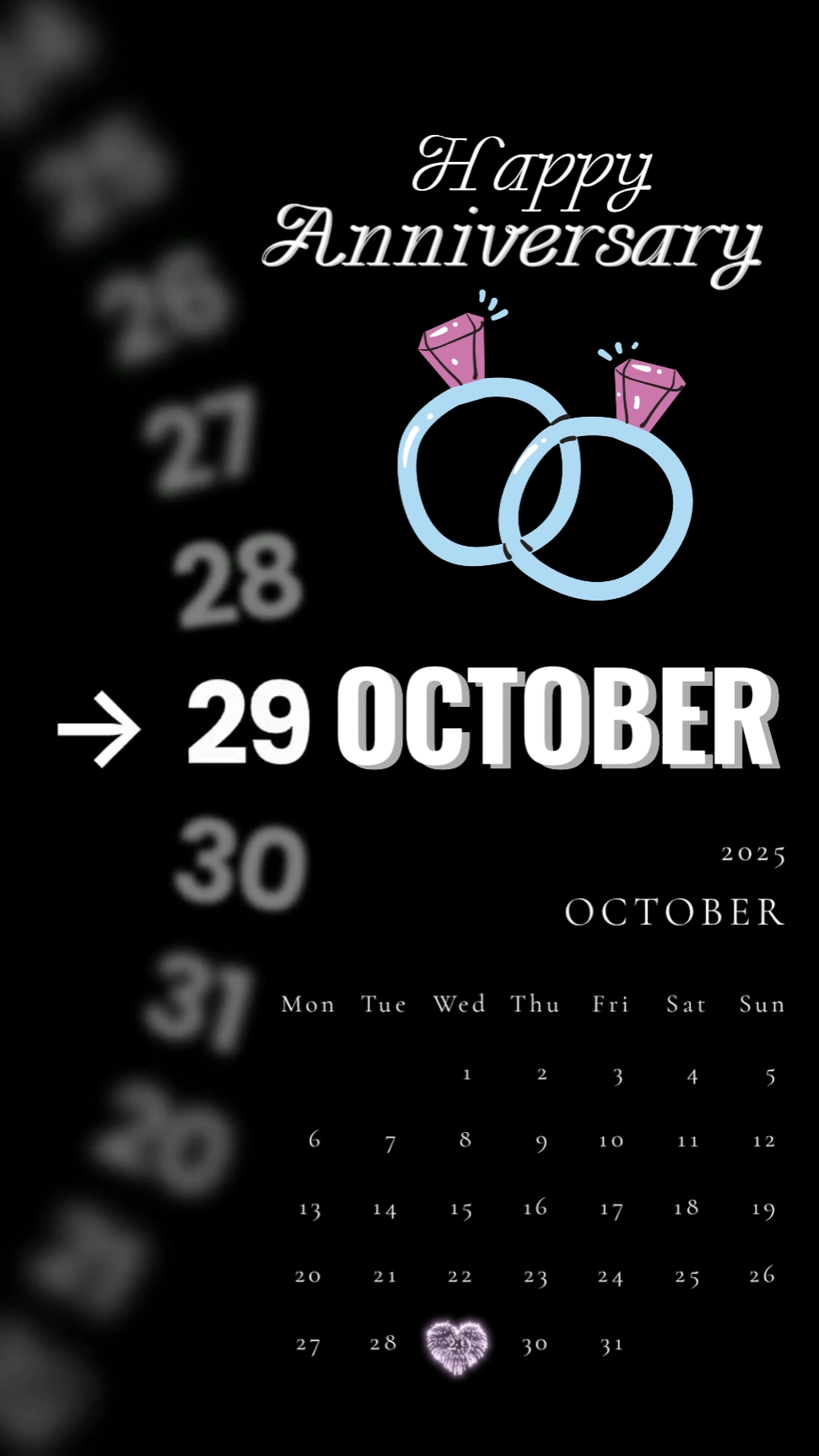 Jahrestag 29 OKTOBER 