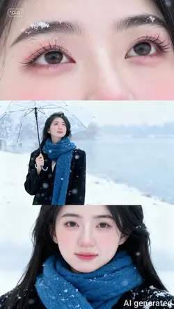 AI ghép ảnh mùa đông