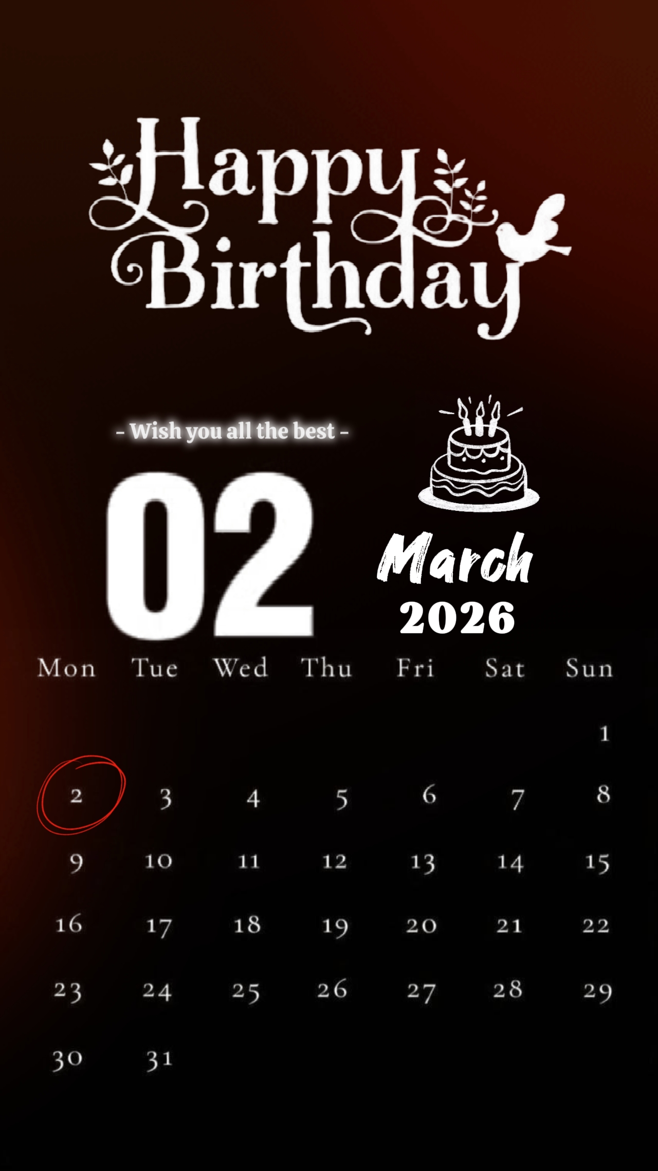 Anniversaire du 02 mars