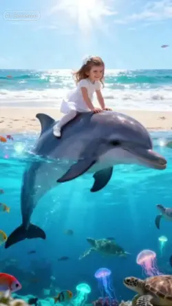 girl & dolphin 