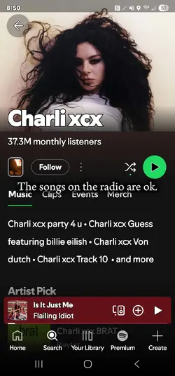 Charlie xcx is mid
