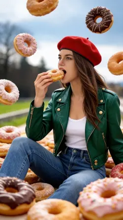 Comendo donuts 