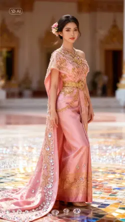 AI ชุดไทยสีชมพู