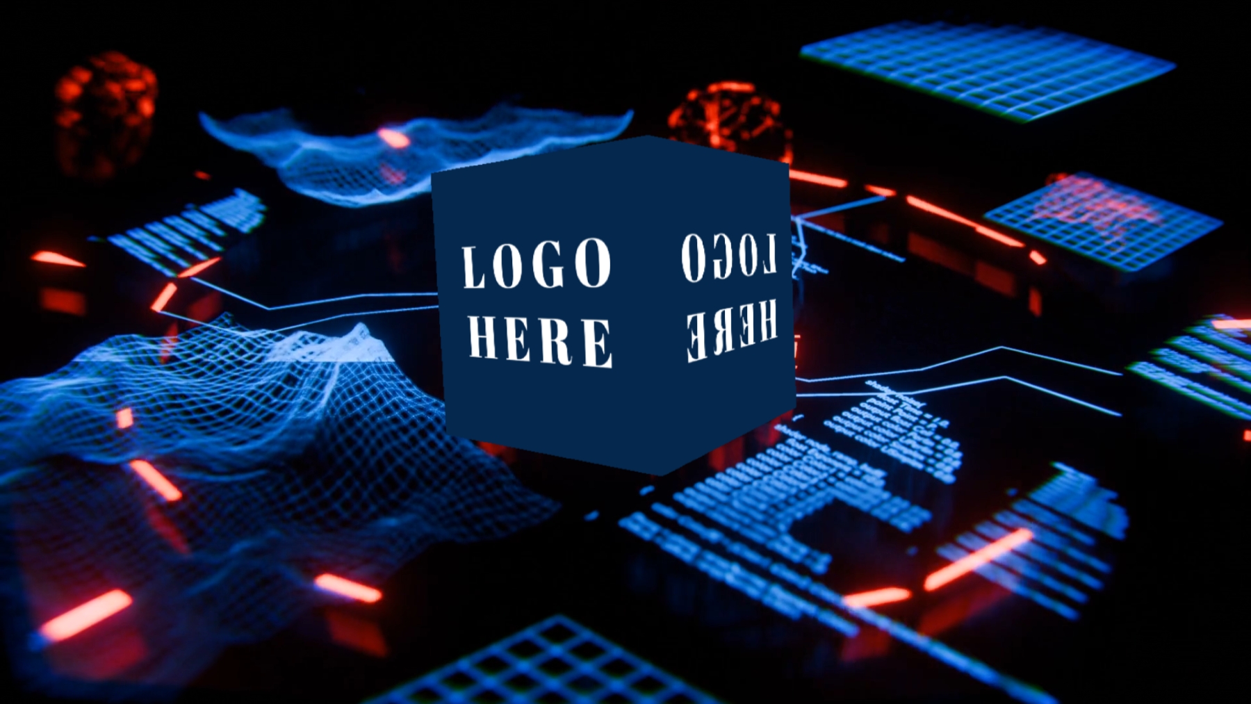 Modèle de logo Technologie futuriste Bleu Orange 1 clip