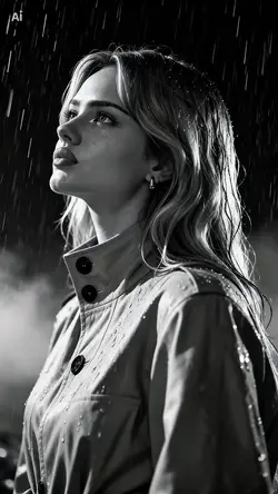 B&W rain photo