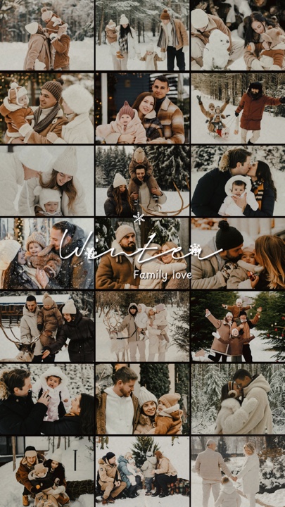 Winter-Familienliebe