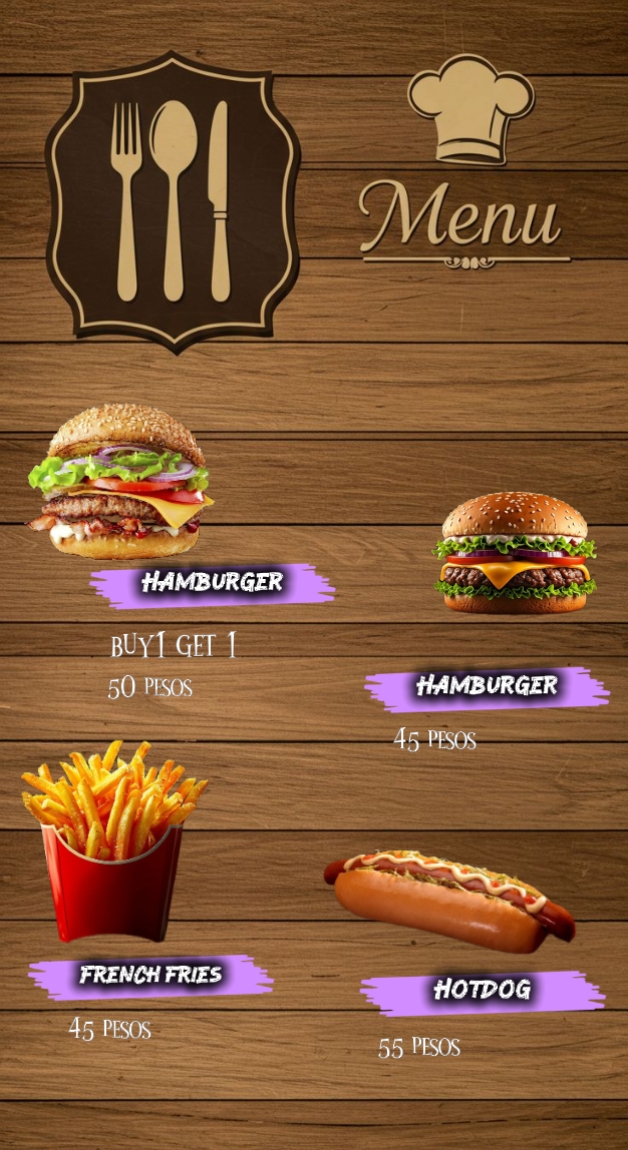 menu alimentaire