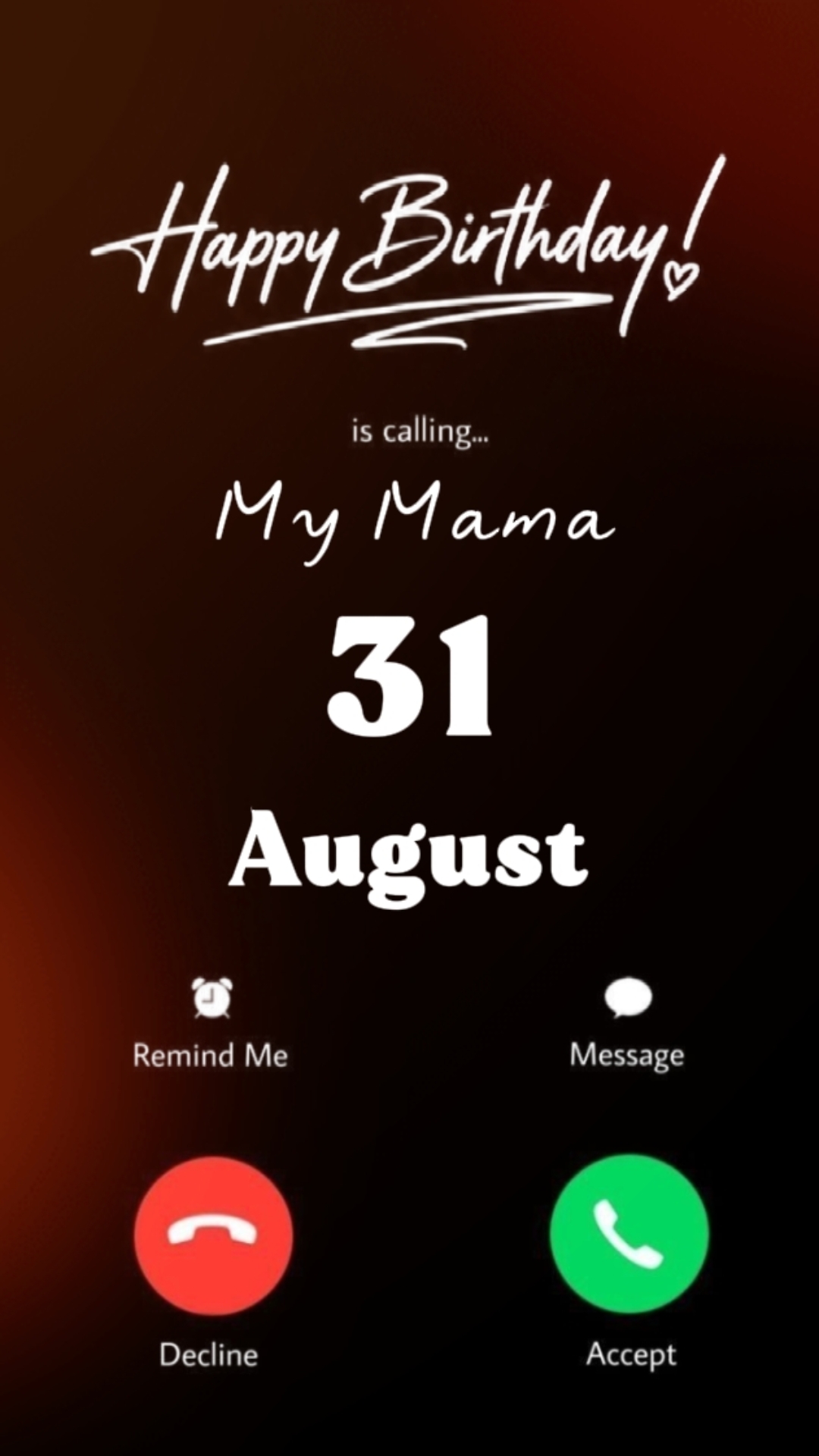 HBD MAMA 31 AUGUST