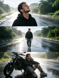 Three-screen rainy d