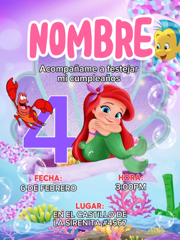 SIRENITA BEBE INVITA