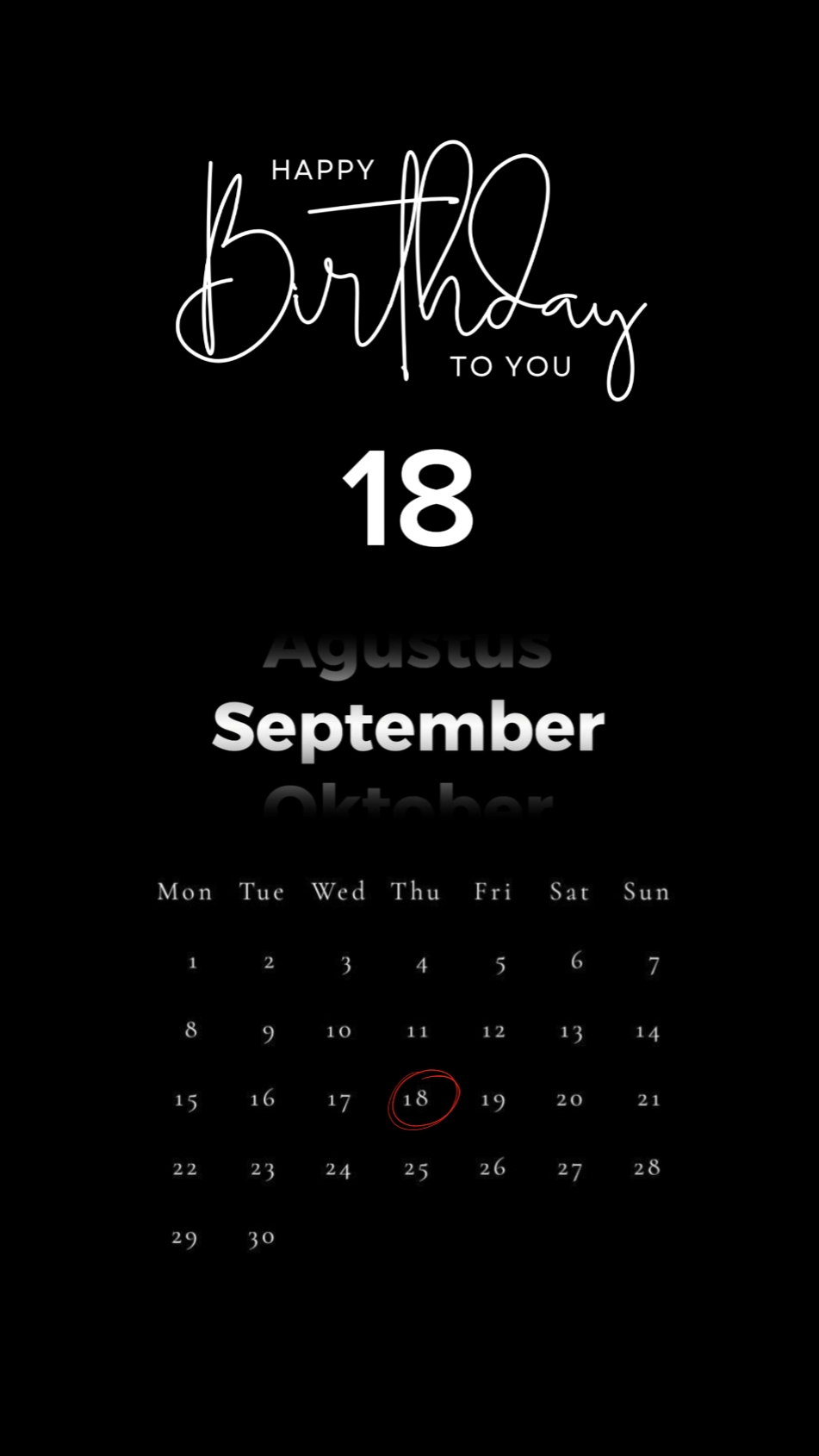anniversaire le 18 septembre