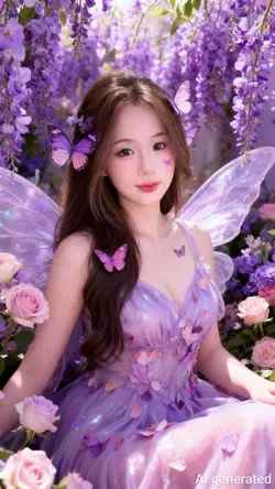 Ghép ảnh bướm tím