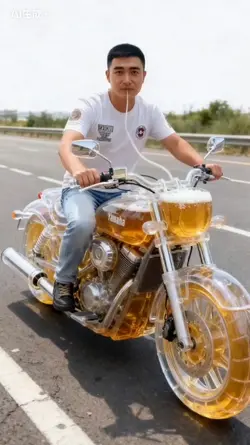 另类喝啤酒。