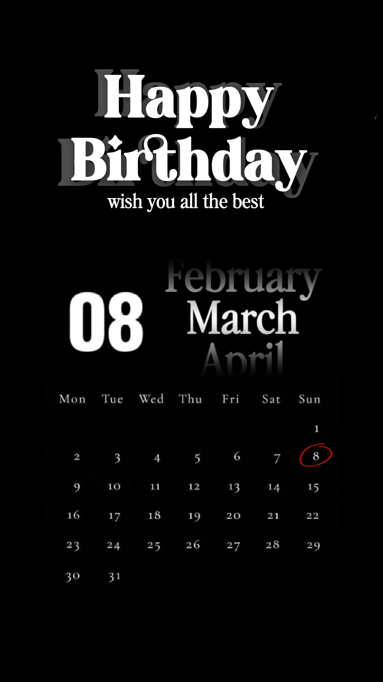 FELIZ CUMPLEAÑOS 08 DE MARZO 