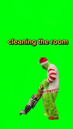 Cleaning the room