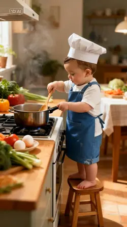 Baby cooking 