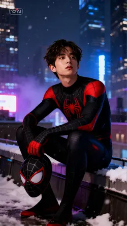 Ai Spiderman in snow