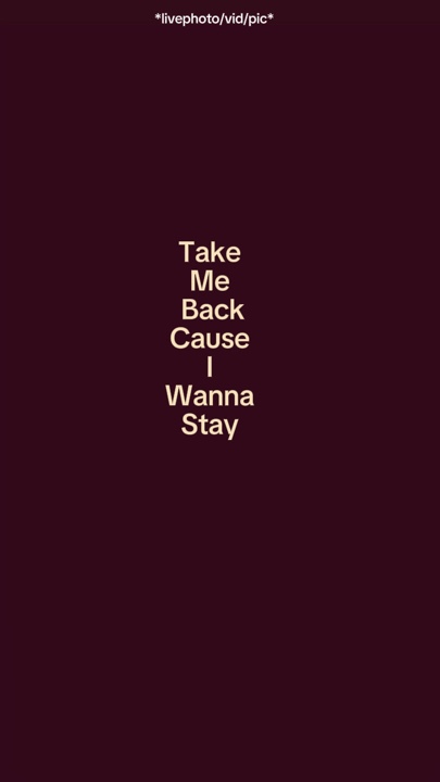 Take me back cause i