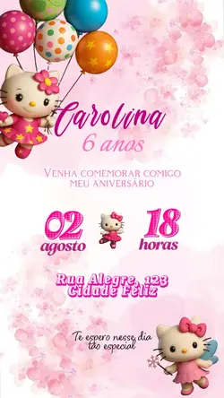 Convite Hello Kitty