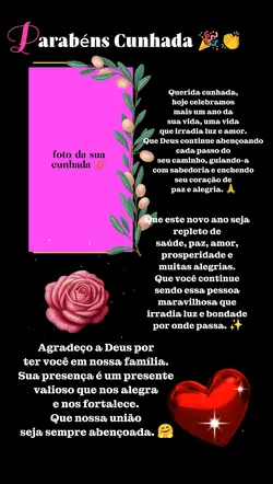 parabéns cunhada