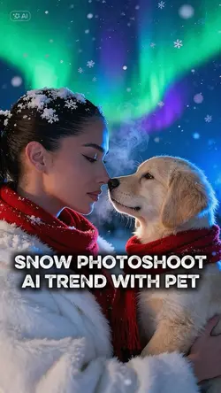 Snow pet photoshoot