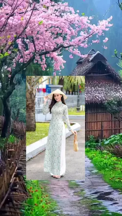 Ghép ảnh hoa đào