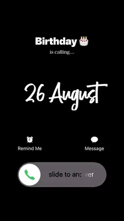 HBD CALL 26 AUGUST