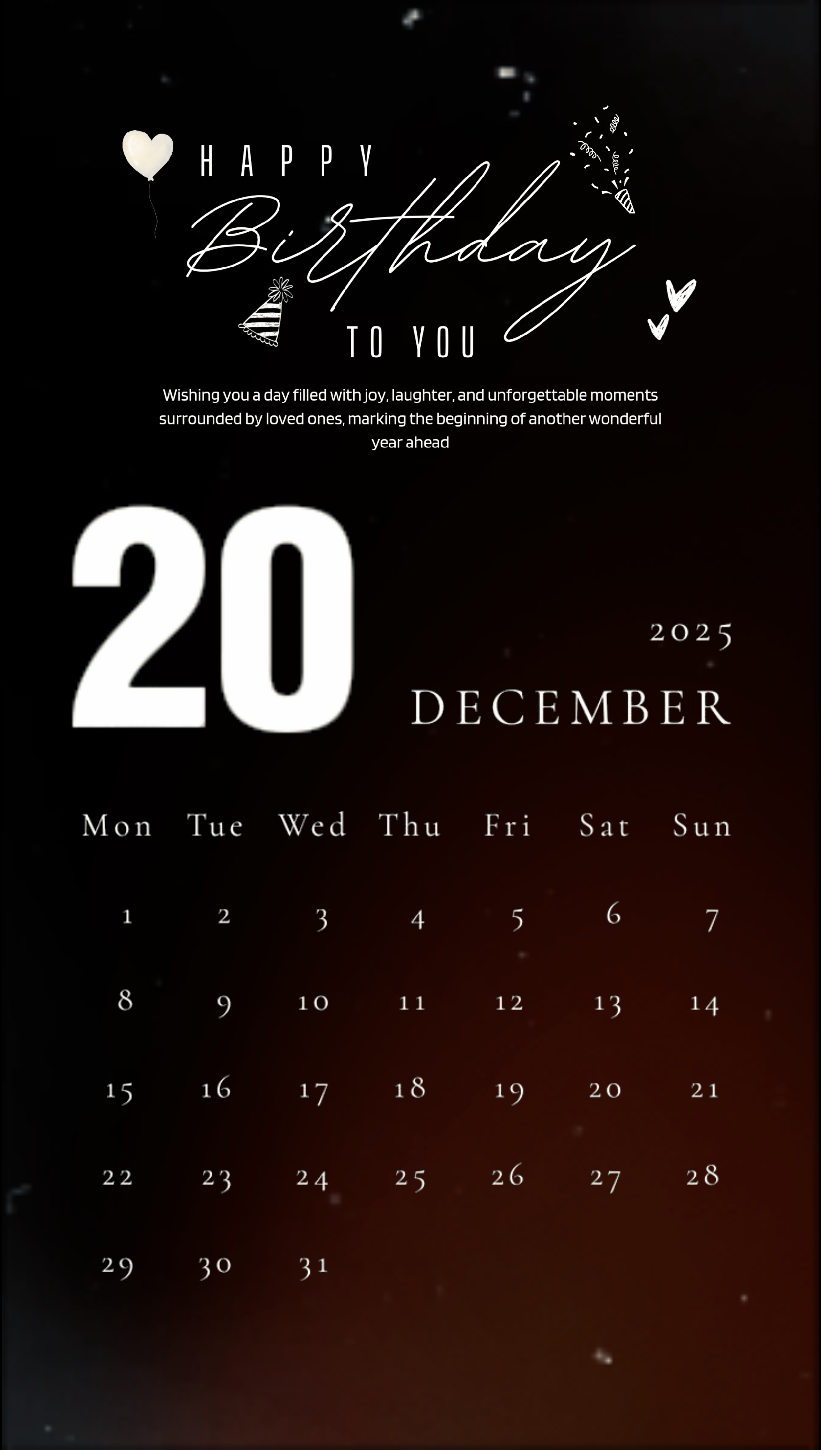 Anniversaire 20 décembre