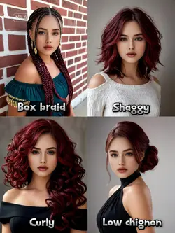 Burgundy hair style
