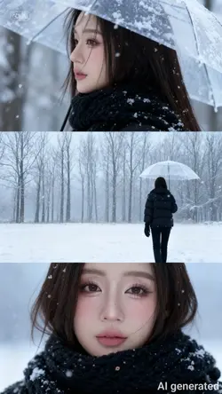 AI ghép ảnh tuyết 